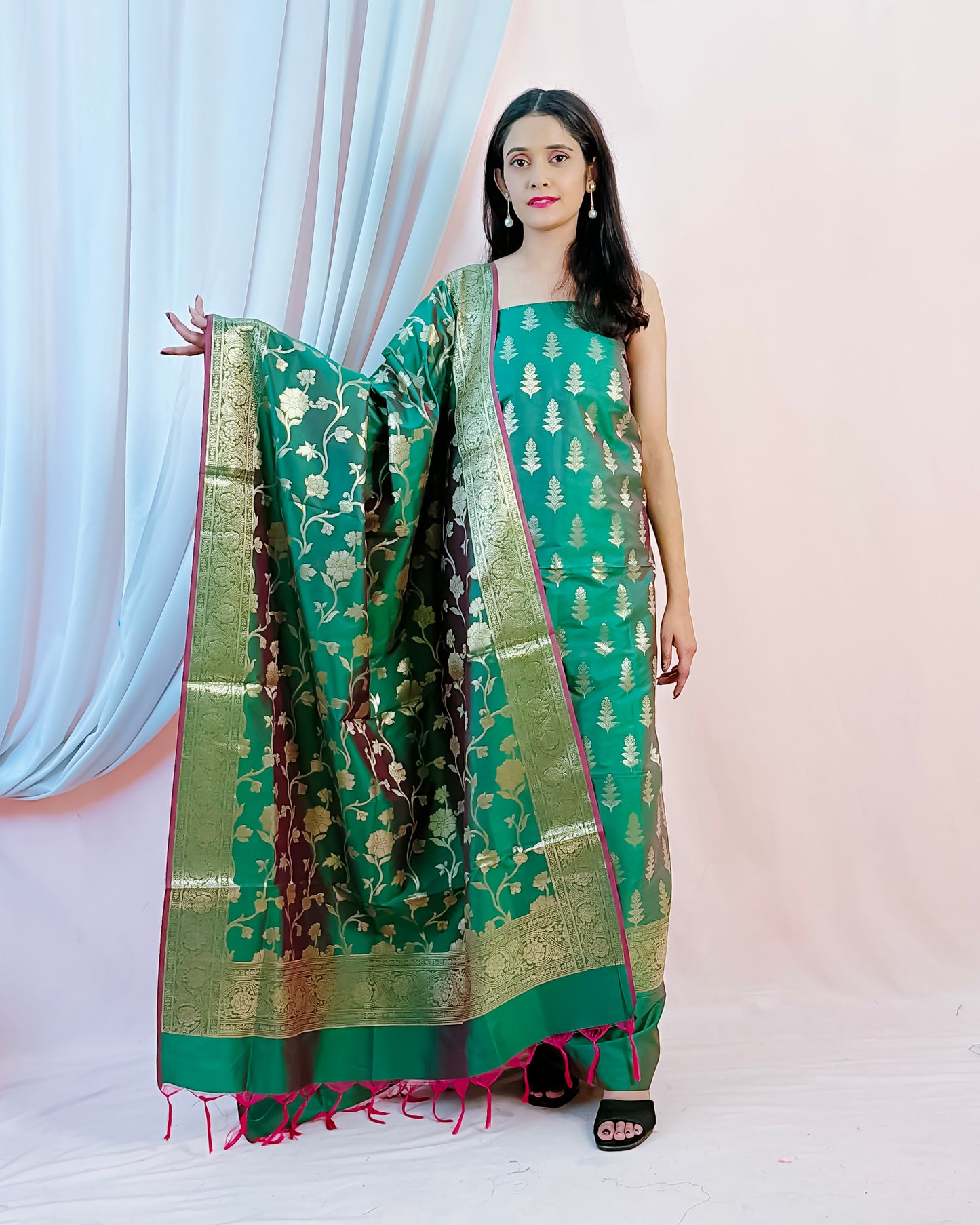 Katan Silk Banarasi Suit (Abqurah)