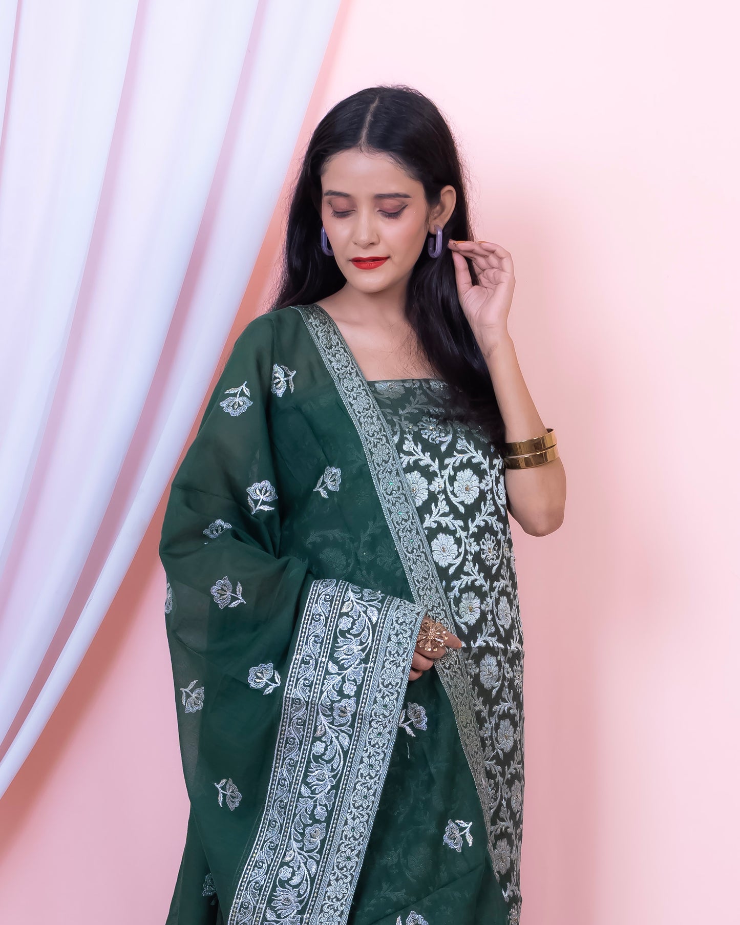 Cotton Silk Banarasi Suit (Aaminah)