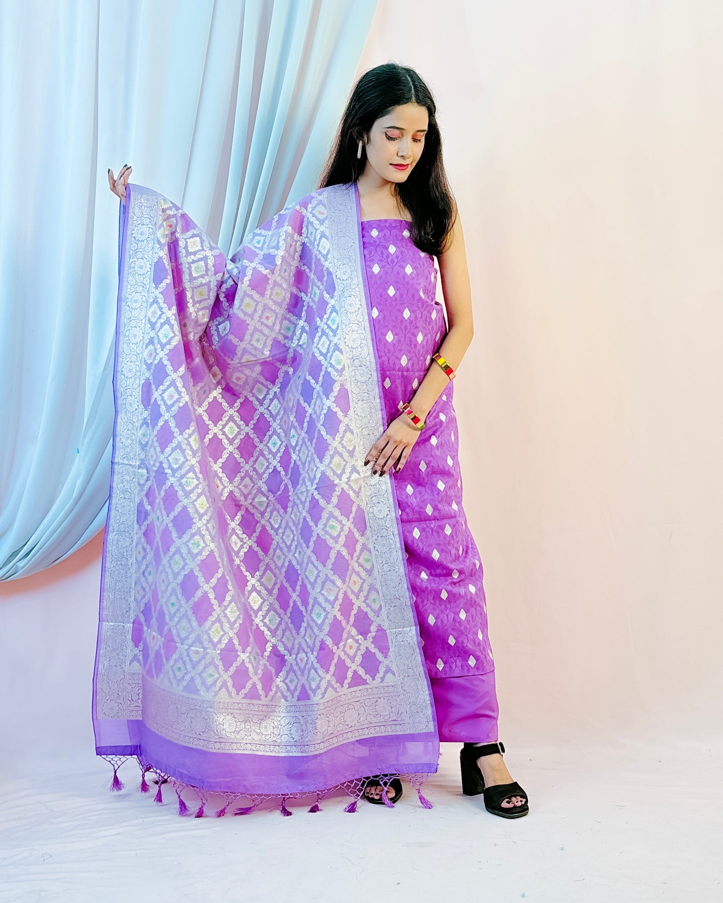 Cotton Silk Banarasi Suit (Afra)