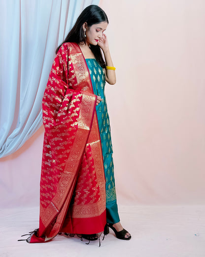 Katan Silk Banarasi Suit (Abasah)