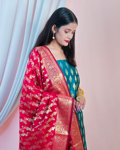 Katan Silk Banarasi Suit (Abasah)