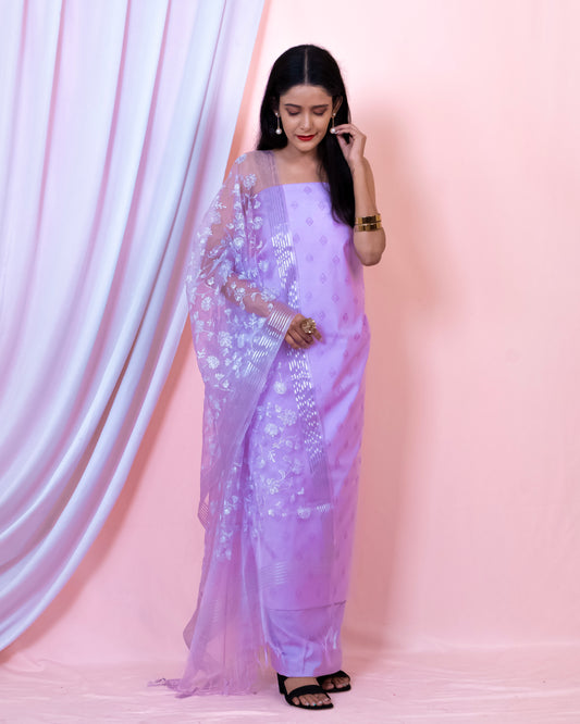 Cotton Silk Banarasi Suit (Aabish)