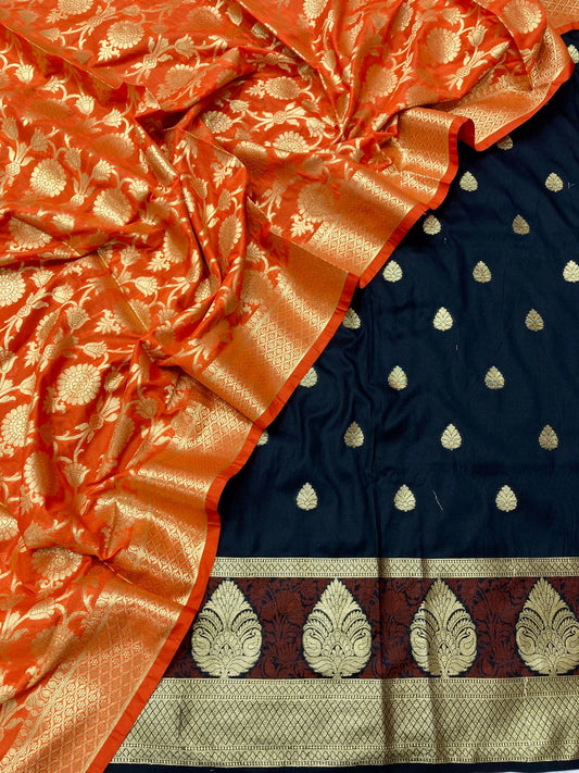 Banarasi Katan silk Weaving suit with Banarasi silk Dupatta