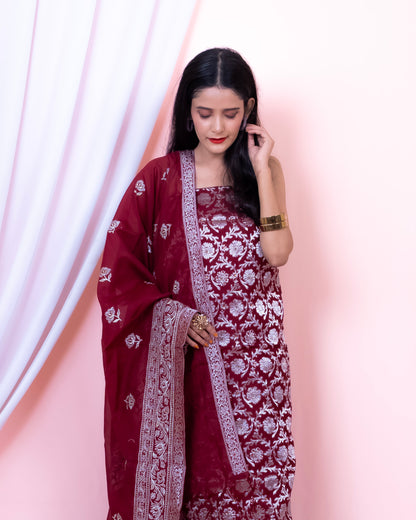 Cotton Silk Banarasi Suit (Aaminah)