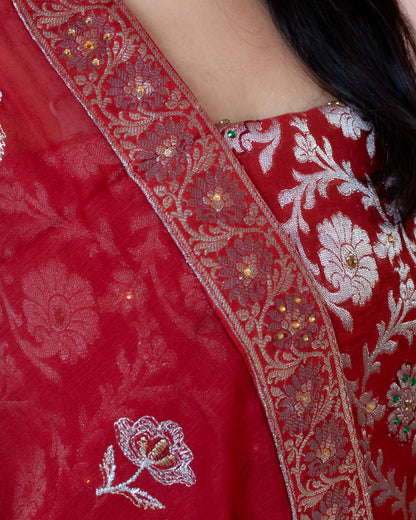 Cotton Silk Banarasi Suit (Aaminah)