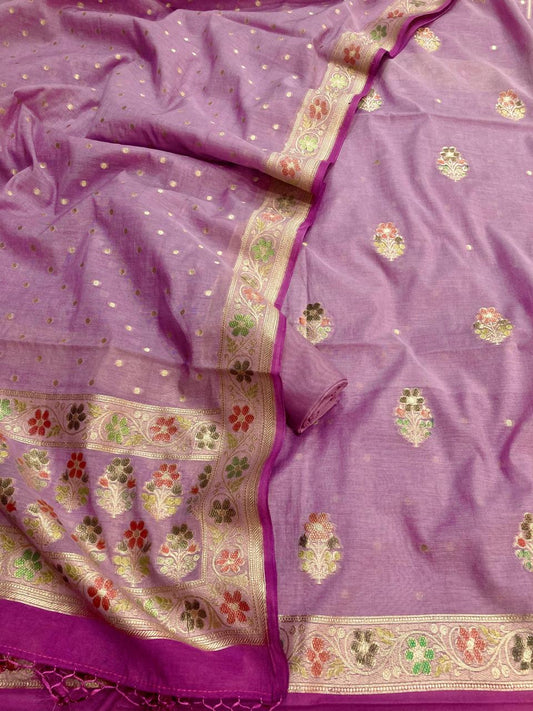 Chanderi Silk Banarasi Suit [Anbar]