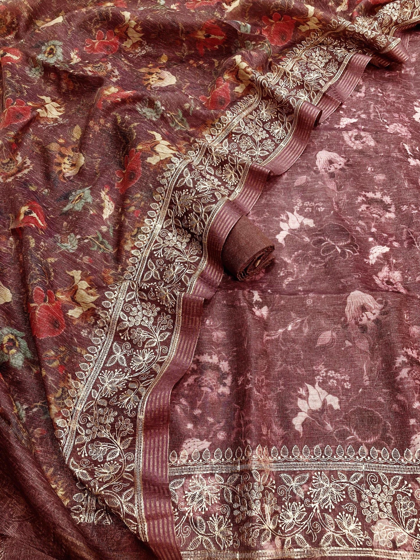 Linen Tissue Silk Printed Suit [Anwar]