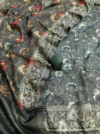 Linen Tissue Silk Printed Suit [Anwar]