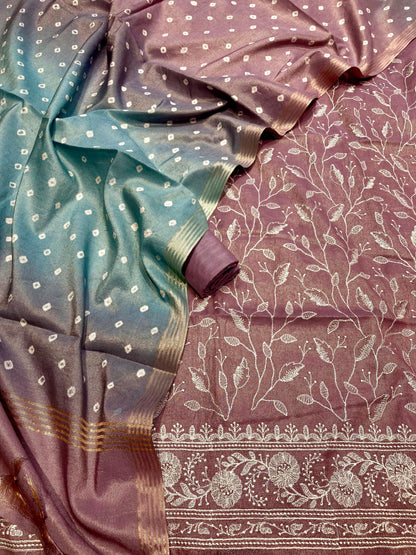 Linen Tissue Silk Embroidery Suit [Arwa]