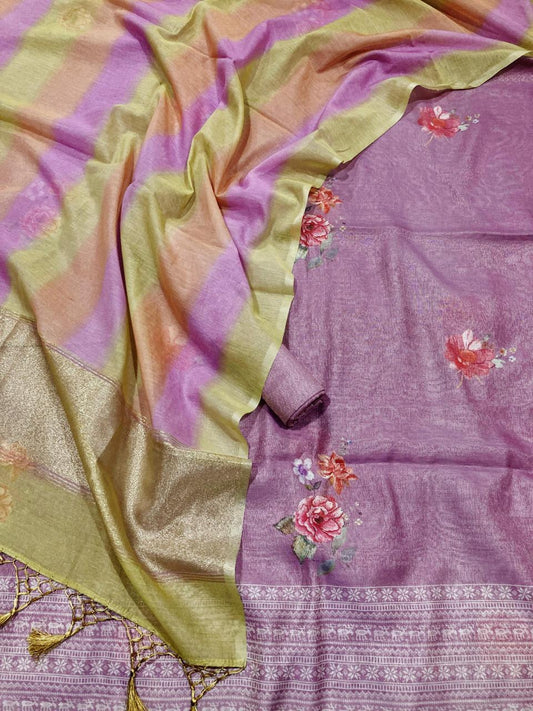 Linen Tissue Silk Printed Suit [Asma]