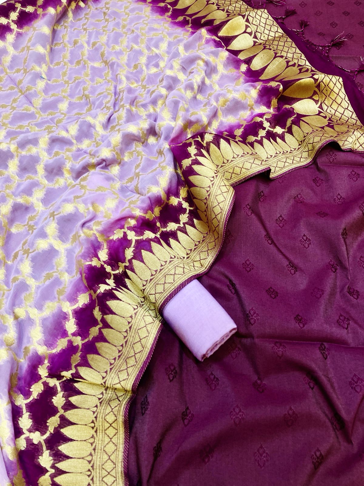 Cotton Silk Tanchoi Banarasi Suit (Aabirahh)